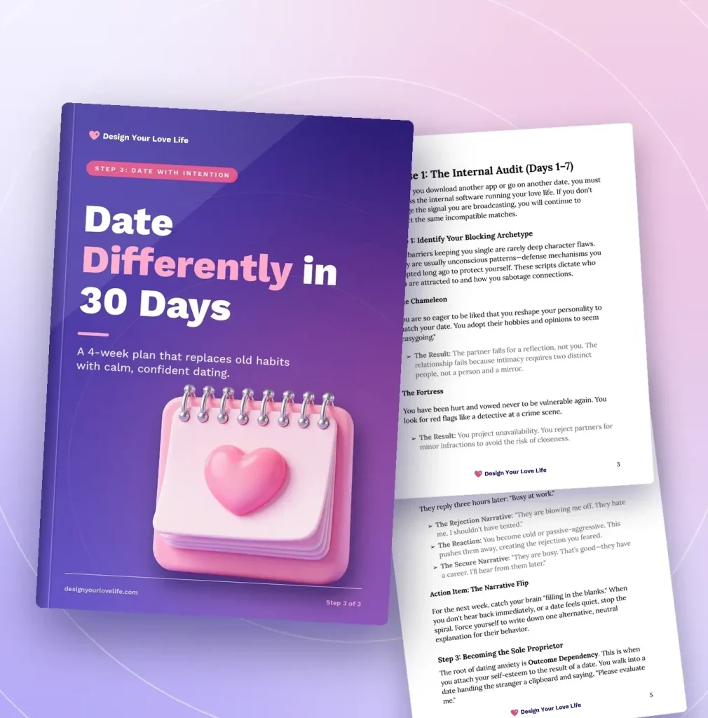 Date Differently in 30 Days: plan cover and two inner pages